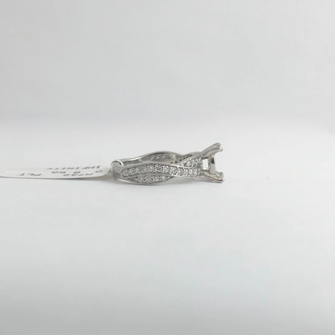 Round Diamond Crisscross Platinum Engagement Ring Setting Mounting, .50 CTW - 9