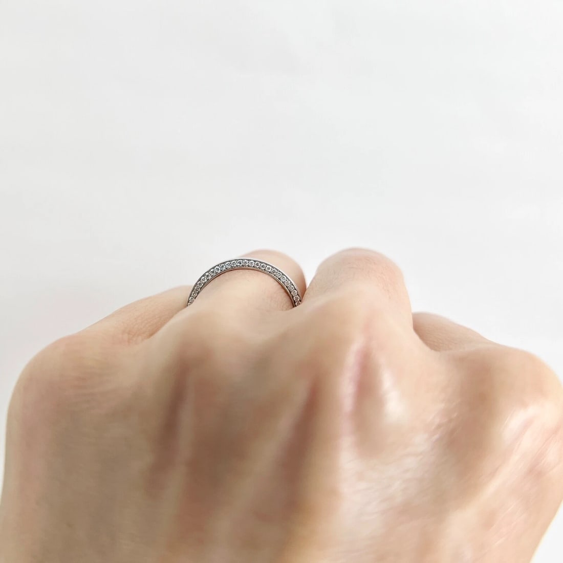 Side-Set Diamond Eternity Ring Wedding Band Platinum, Size 6.25, 1.02 CTW - 4