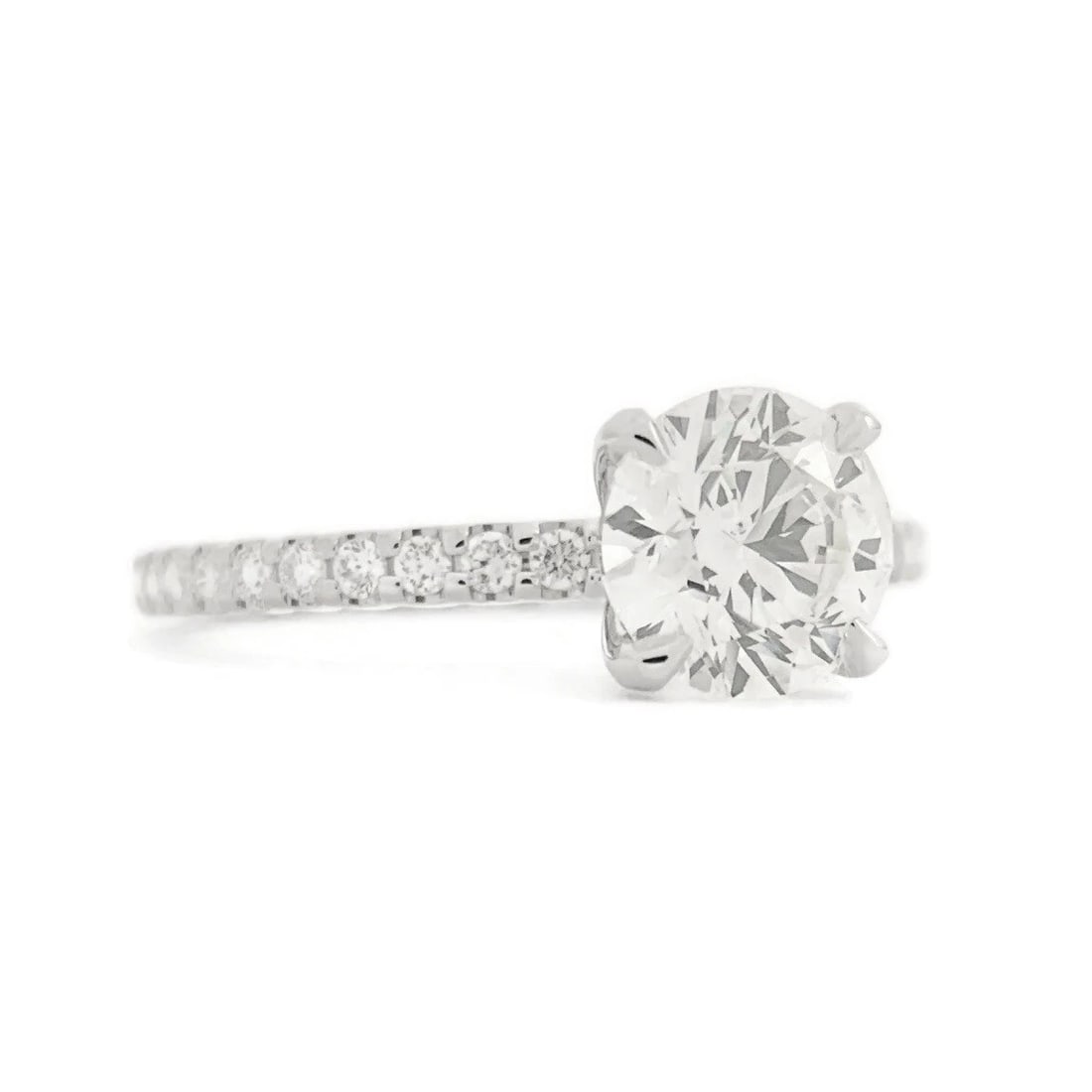 GIA Round Solitaire Diamond Thin Band Engagement Ring 14K White Gold, 1.15 CTW: GIA Round Solitaire Diamond Thin Band Engagement Ring 14K White Gold, 1.15 CTW This is a gorgeous diamond engagement ring! Diamonds: 1.15 ctw; 1 round brilliant cut, .90 ct, J, VS2; 24 round