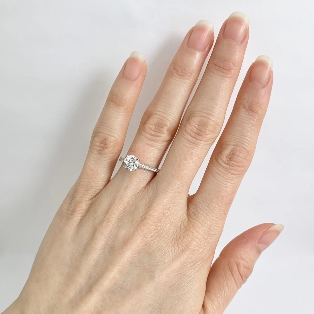 GIA Round Solitaire Diamond Thin Band Engagement Ring 14K White Gold, 1.15 CTW - 5