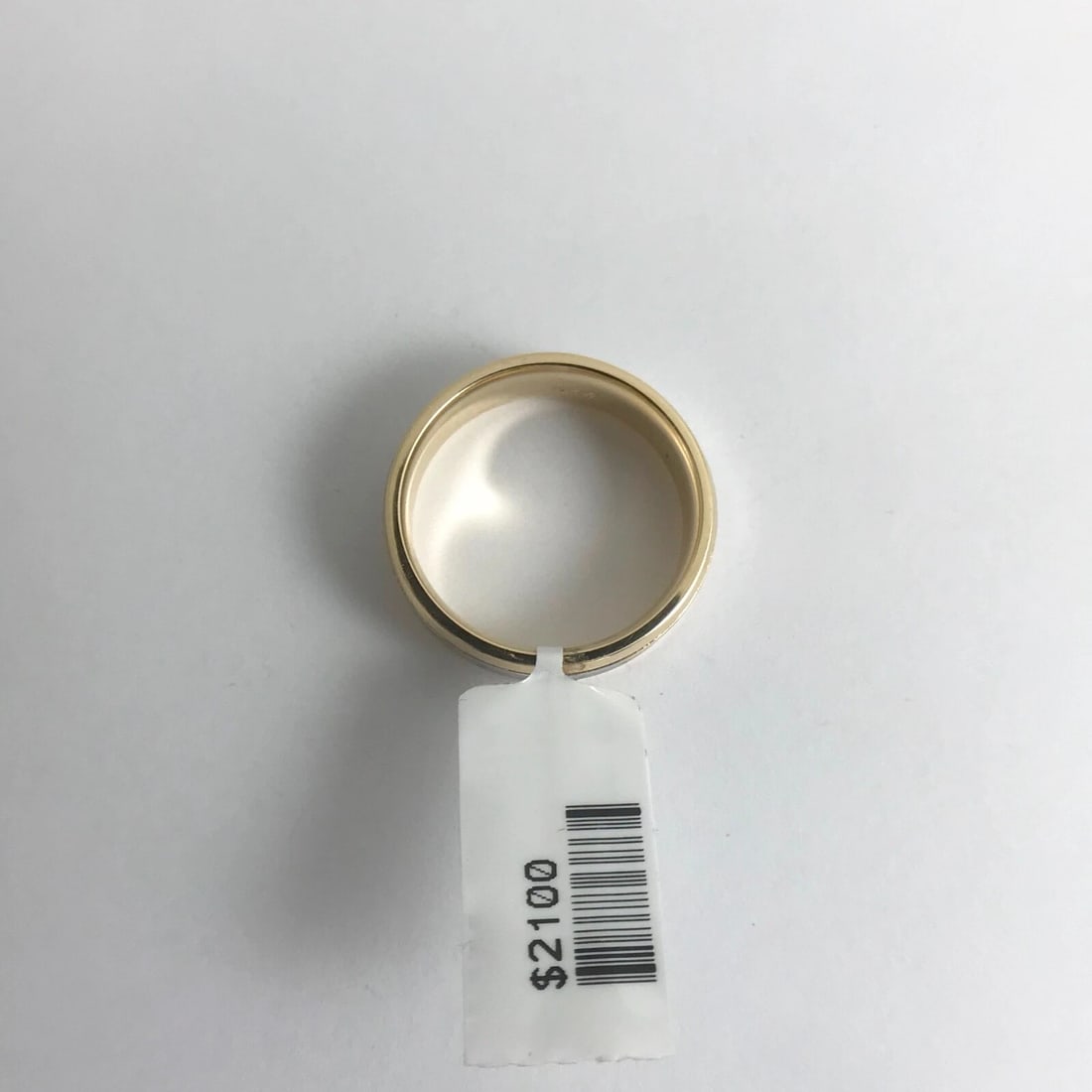 Men's Two-Tone Wedding Band Ring 14K Yellow White Gold Size 8, 5.9 mm, 7.6 Grams - 12