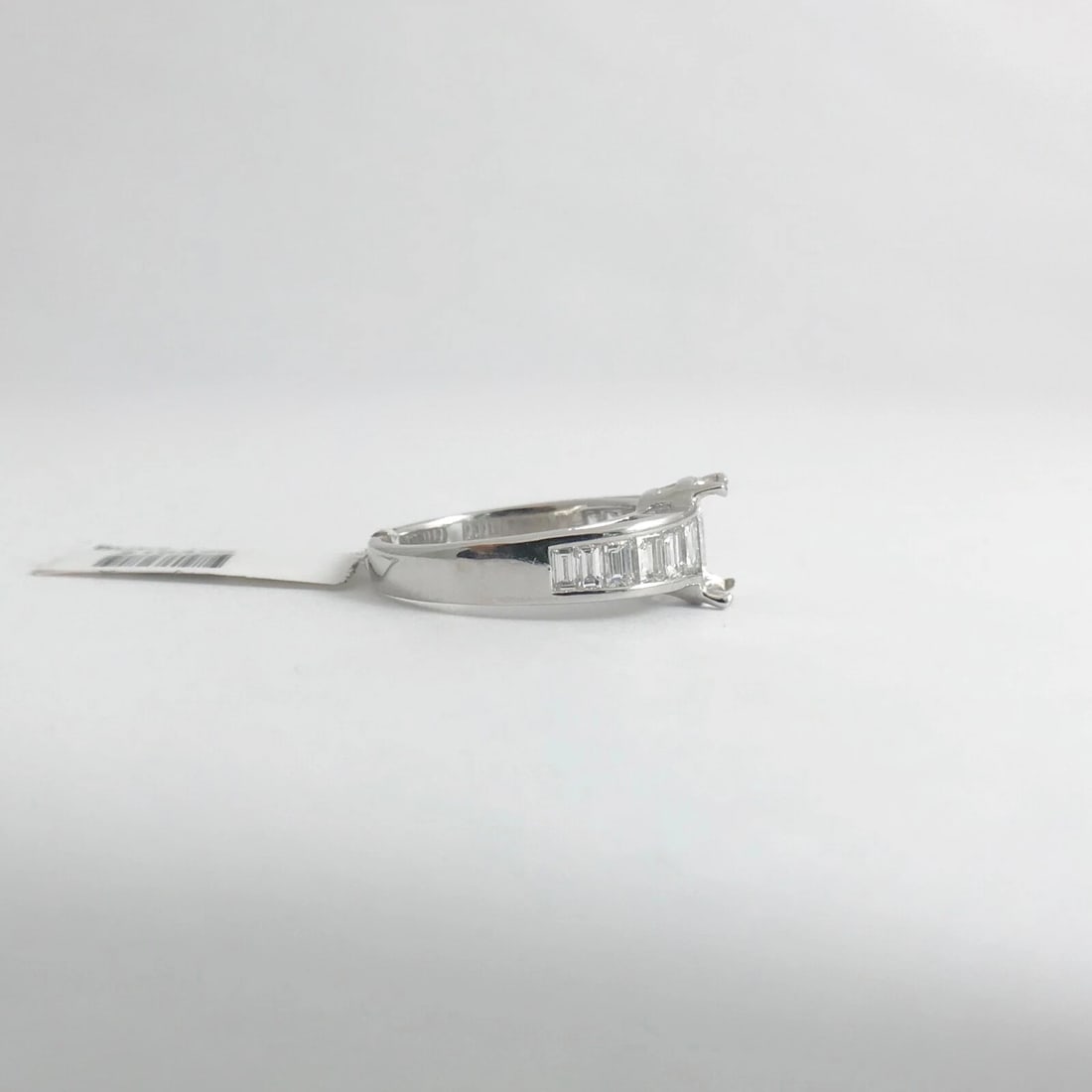 Baguette Channel-Set Diamond Platinum Engagement Ring Setting Mounting, 1.08 CTW - 10