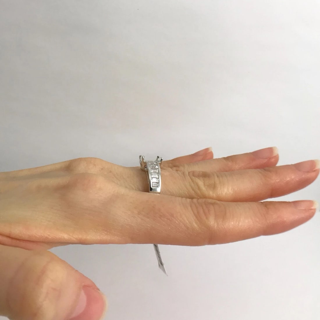 Baguette Channel-Set Diamond Platinum Engagement Ring Setting Mounting, 1.08 CTW - 3