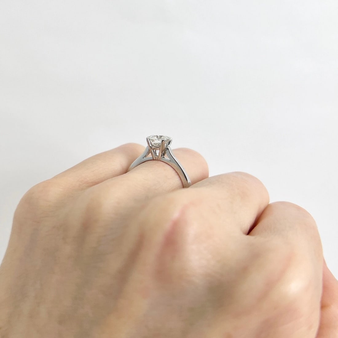 Round Solitaire Diamond Engagement Ring Platinum, 1.01 CT, 5.52 Grams - 6