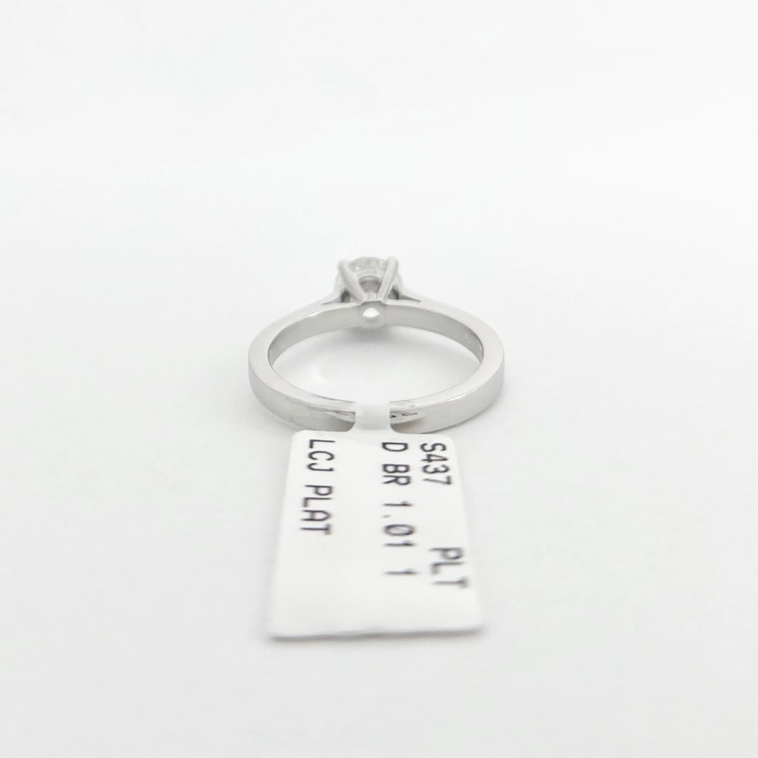 Round Solitaire Diamond Engagement Ring Platinum, 1.01 CT, 5.52 Grams - 8