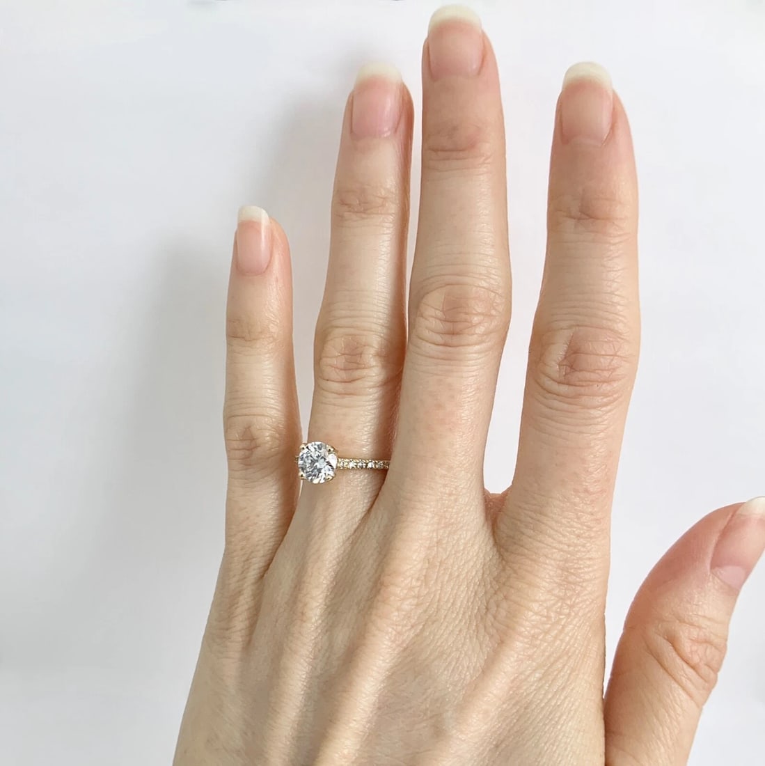 Round Lab-Created Diamond Solitaire Engagement Ring 14K Yellow Gold, 1.20 CTW - 3