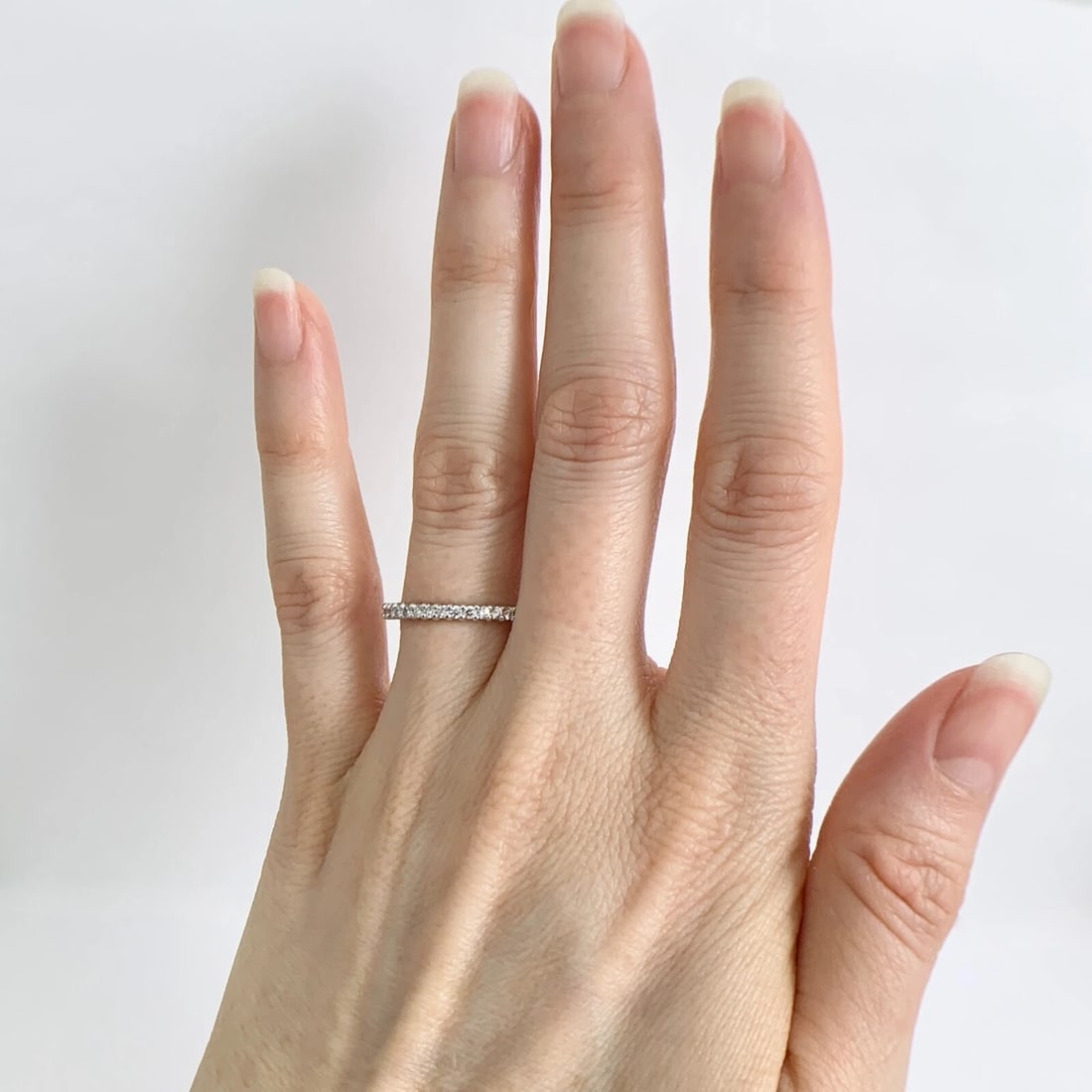 Round Diamond Wedding Band Ring 14K White Gold, .35 CTW - 3