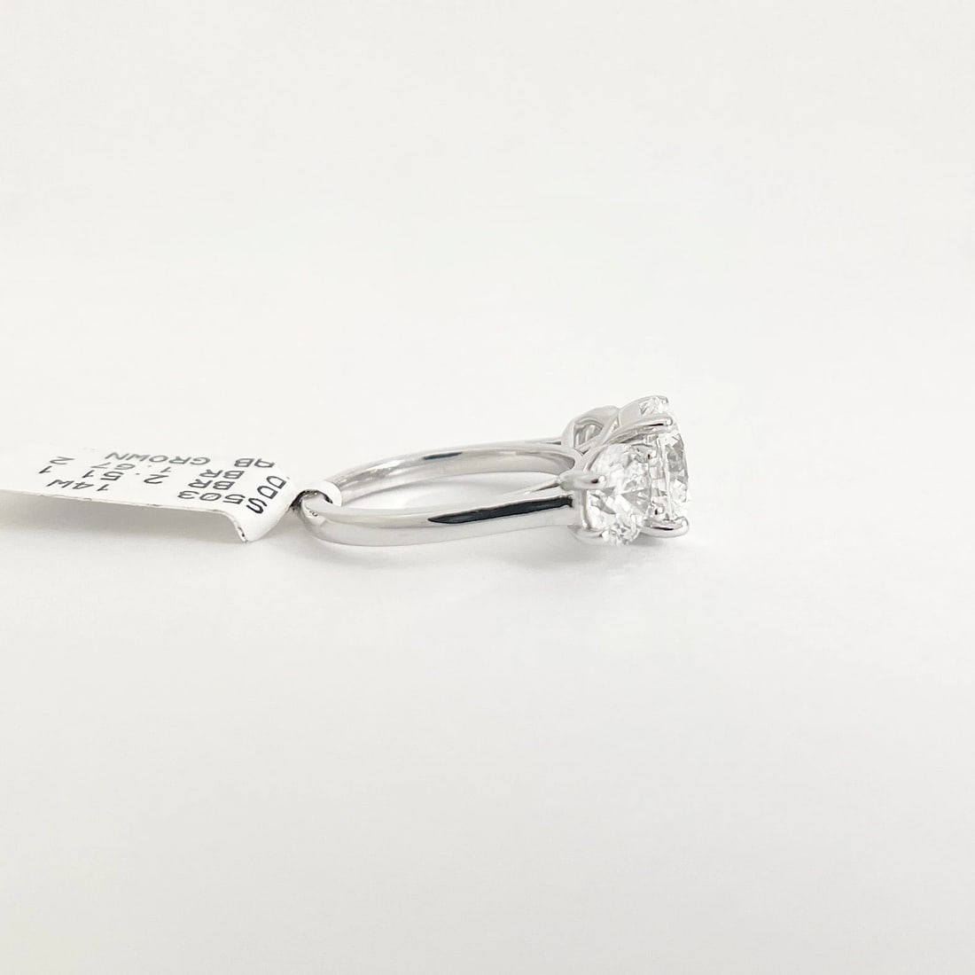 3-Stone Round Lab-Created Diamond Engagement Ring 14K White Gold, 4.19 CTW - 5