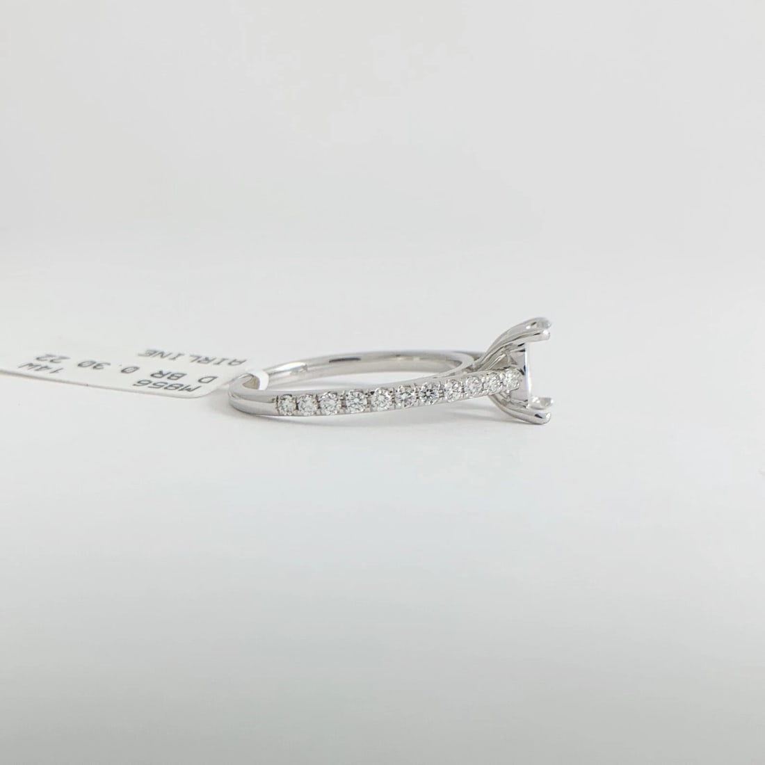 Thin Diamond Engagement Ring 4-Prong Setting Mounting 14K White Gold .30 CTW - 10