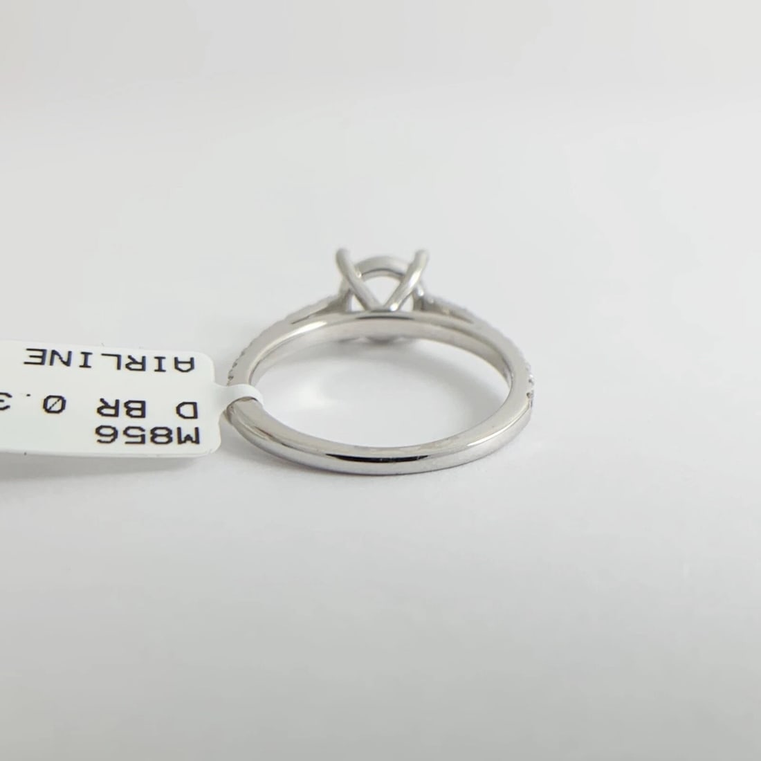 Thin Diamond Engagement Ring 4-Prong Setting Mounting 14K White Gold .30 CTW - 11