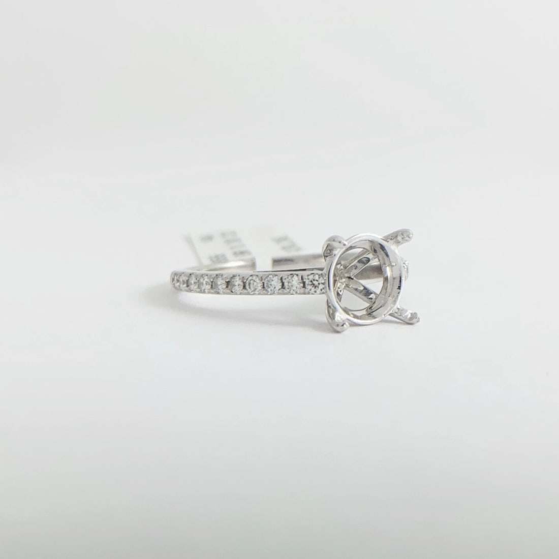 Thin Diamond Engagement Ring 4-Prong Setting Mounting 14K White Gold .30 CTW - 9