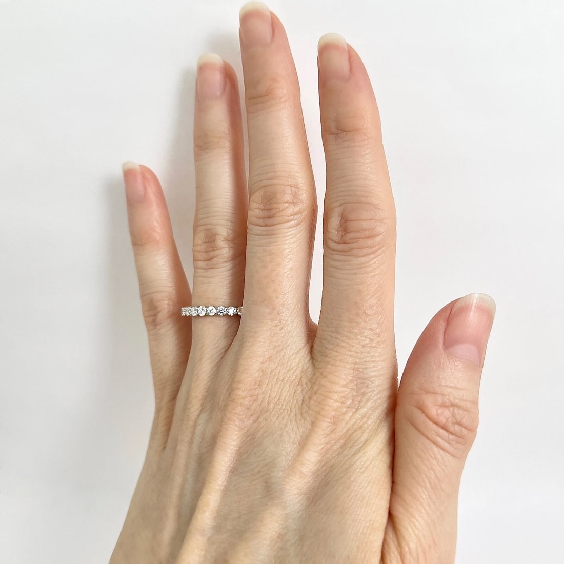 Two-Tone Round Diamond Wedding Band Anniversary Ring 14K Yellow Gold .65 CTW - 3