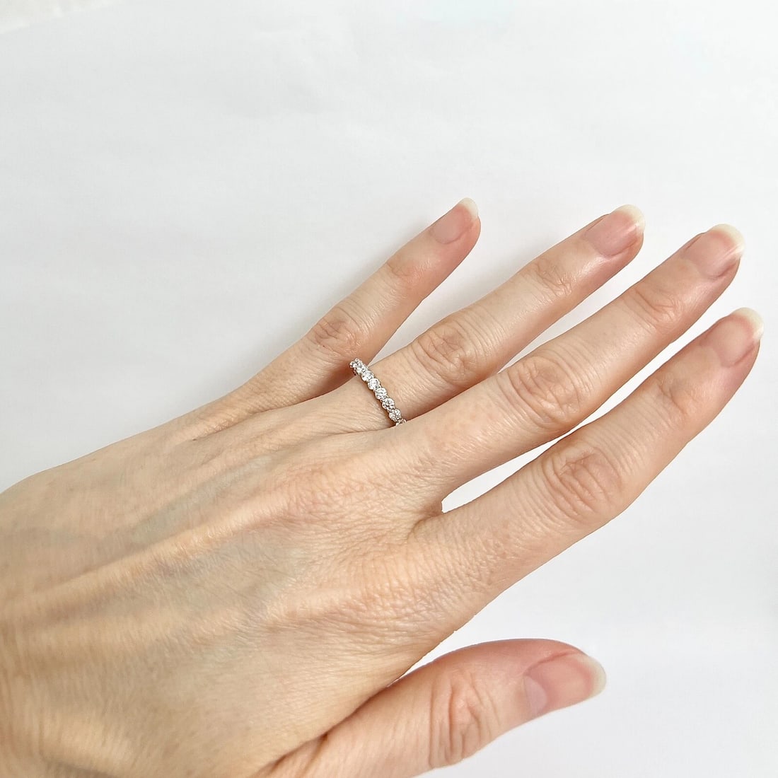 Two-Tone Round Diamond Wedding Band Anniversary Ring 14K Yellow Gold .65 CTW - 5