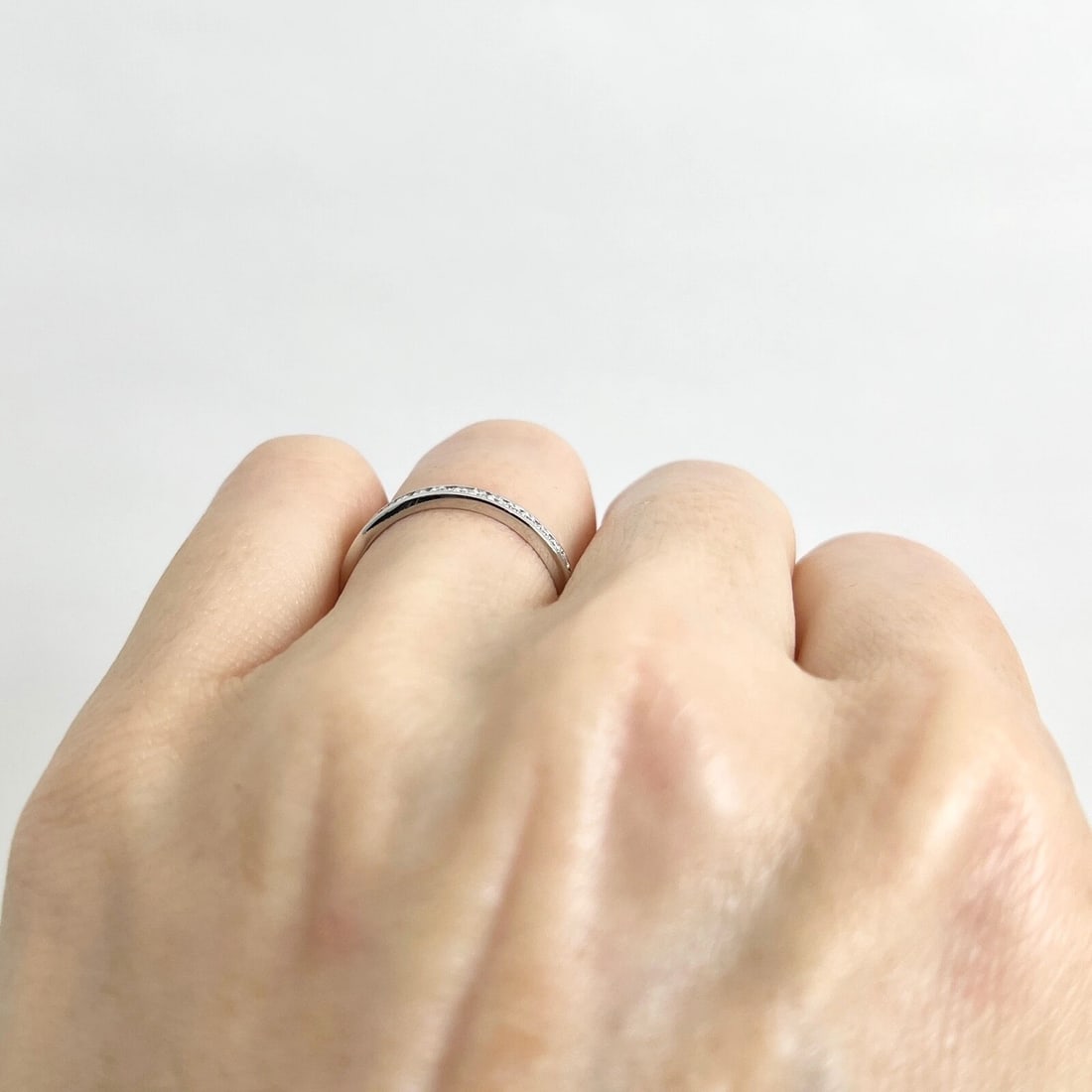 Round Diamond Channel-Set Eternity Ring Wedding Band Platinum, .52 CTW - 6