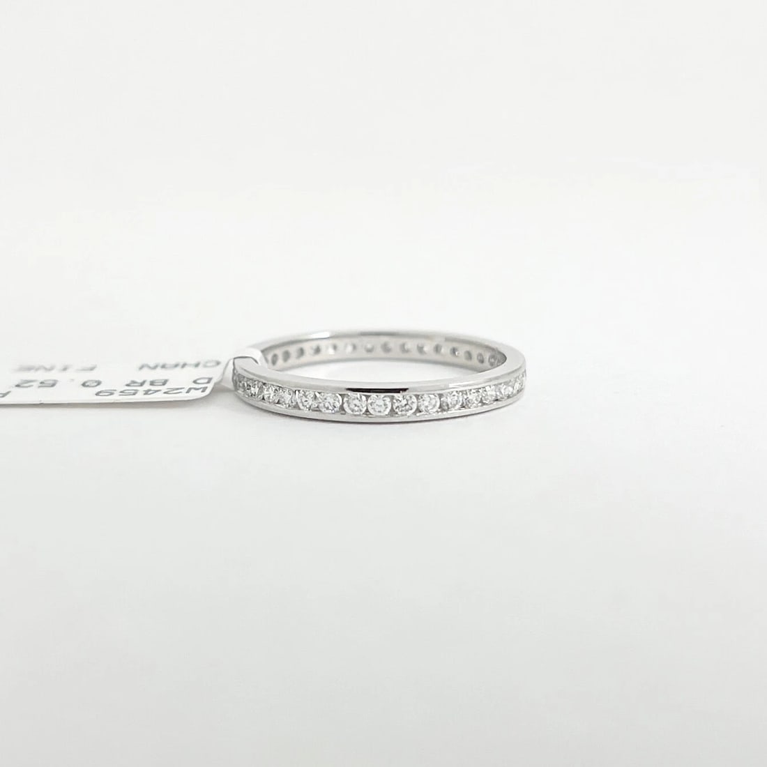 Round Diamond Channel-Set Eternity Ring Wedding Band Platinum, .52 CTW - 7