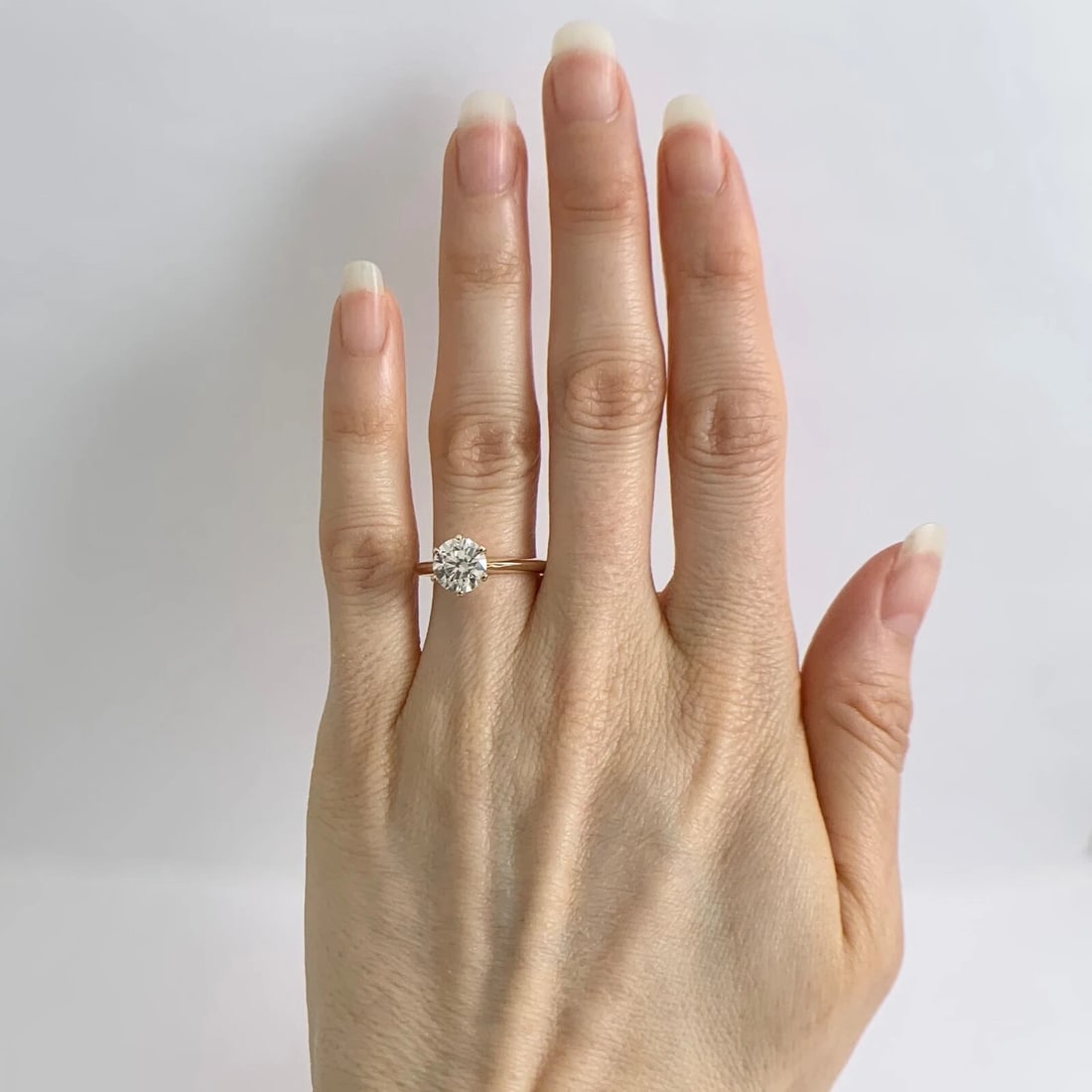 6-Prong Round Solitaire Diamond Engagement Ring 14K Yellow Gold 1.54 CT - 2