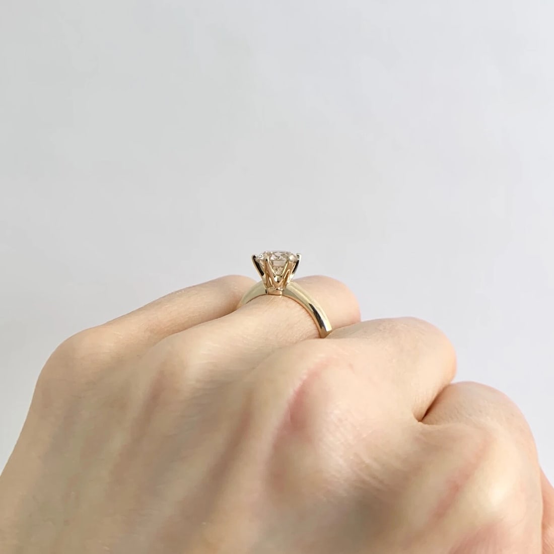 6-Prong Round Solitaire Diamond Engagement Ring 14K Yellow Gold 1.54 CT - 6