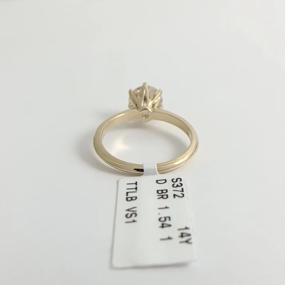 6-Prong Round Solitaire Diamond Engagement Ring 14K Yellow Gold 1.54 CT - 9