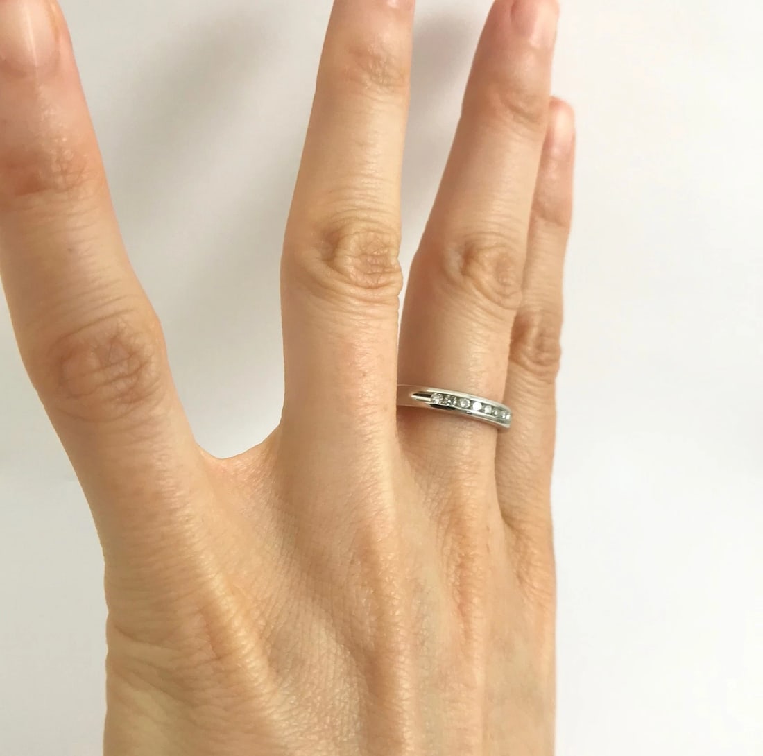 Diamond Channel-Set Wedding Band Ring 14K White Gold, .22 CTW, 3.4 mm, 4.35 Gram - 3