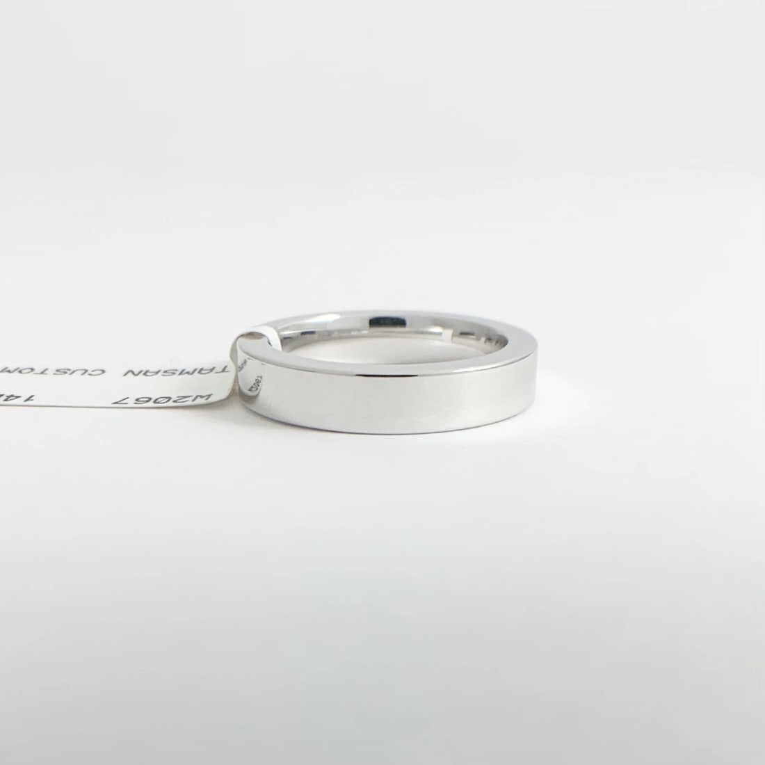 Men's Plain Thick Wedding Band Ring 14K White Gold, Size 7, 4.3 mm, 8.10 Grams - 9