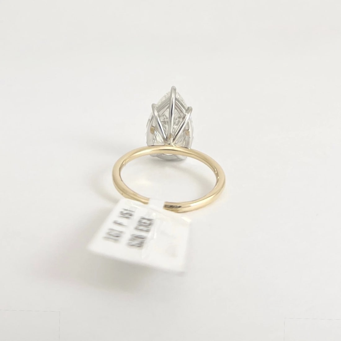 Pear Shape Lab-Created Diamond Engagement Ring 14K Yellow Gold, 5.21 CT - 7