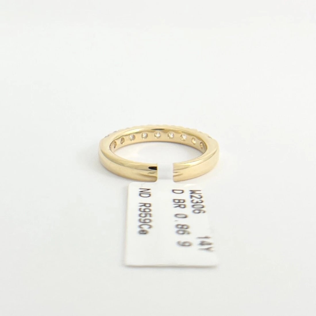 9-Stone Round Diamond Wedding Band Ring Wedding 14K Yellow Gold Size 5.5, .86 TW - 7