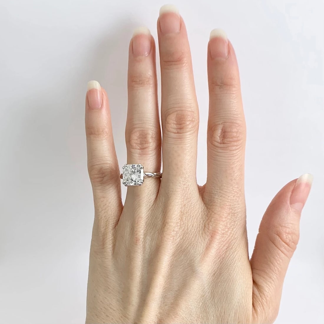 Twist Infinity Band Diamond Engagement Ring Setting Mounting 14K White Gold - 3