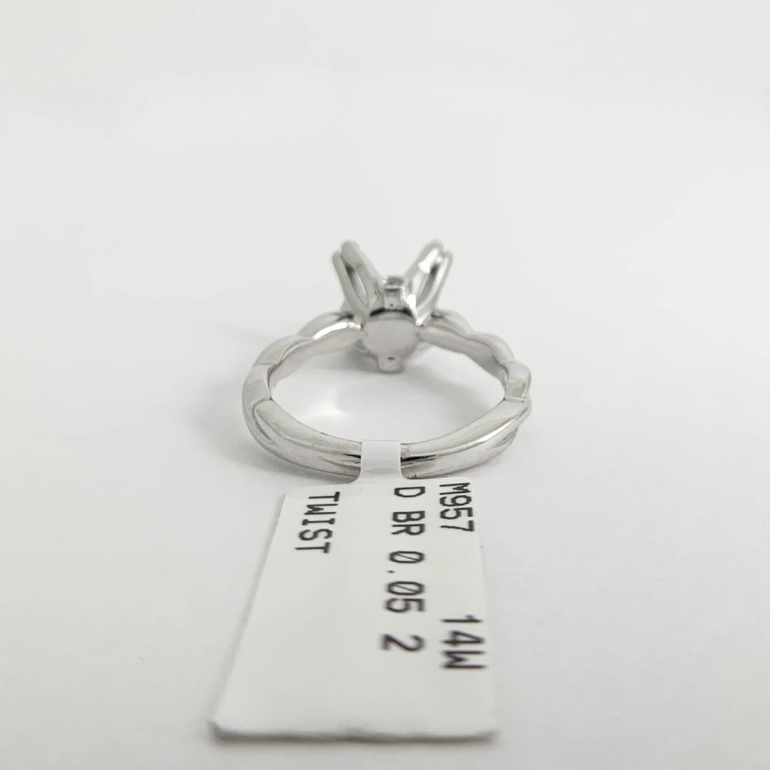 Twist Infinity Band Diamond Engagement Ring Setting Mounting 14K White Gold - 6
