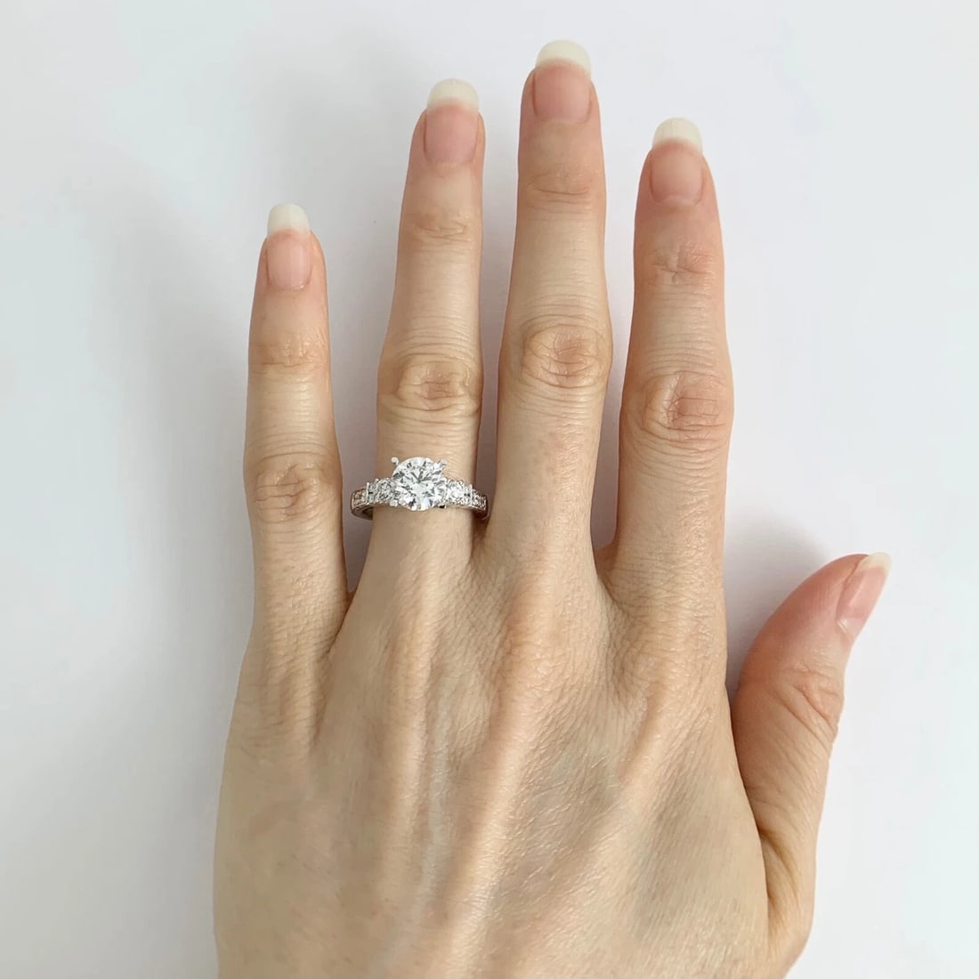 Milgrain Diamond Engagement Ring Setting Mounting 18K White Gold .51 CTW - 5