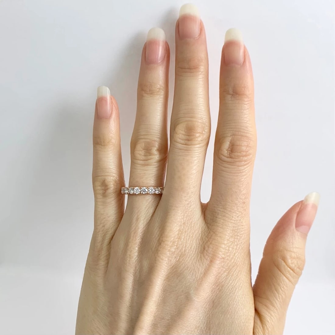 Round Diamond Eternity Ring Wedding Band 14K Pink Rose Gold, Size 6, 1.75 CTW - 2