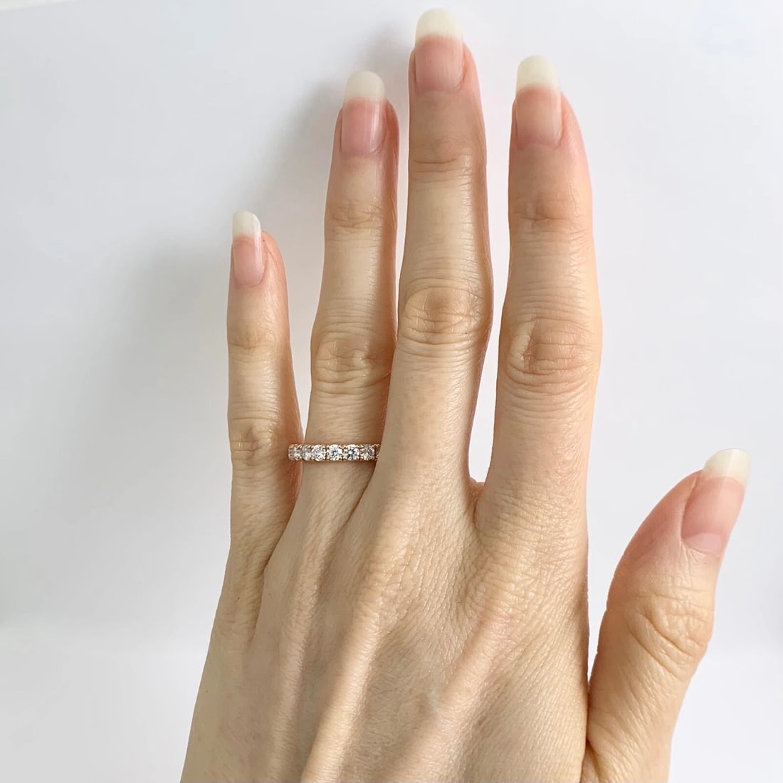 Round Diamond Eternity Ring Wedding Band 14K Pink Rose Gold, Size 6, 1.75 CTW - 3