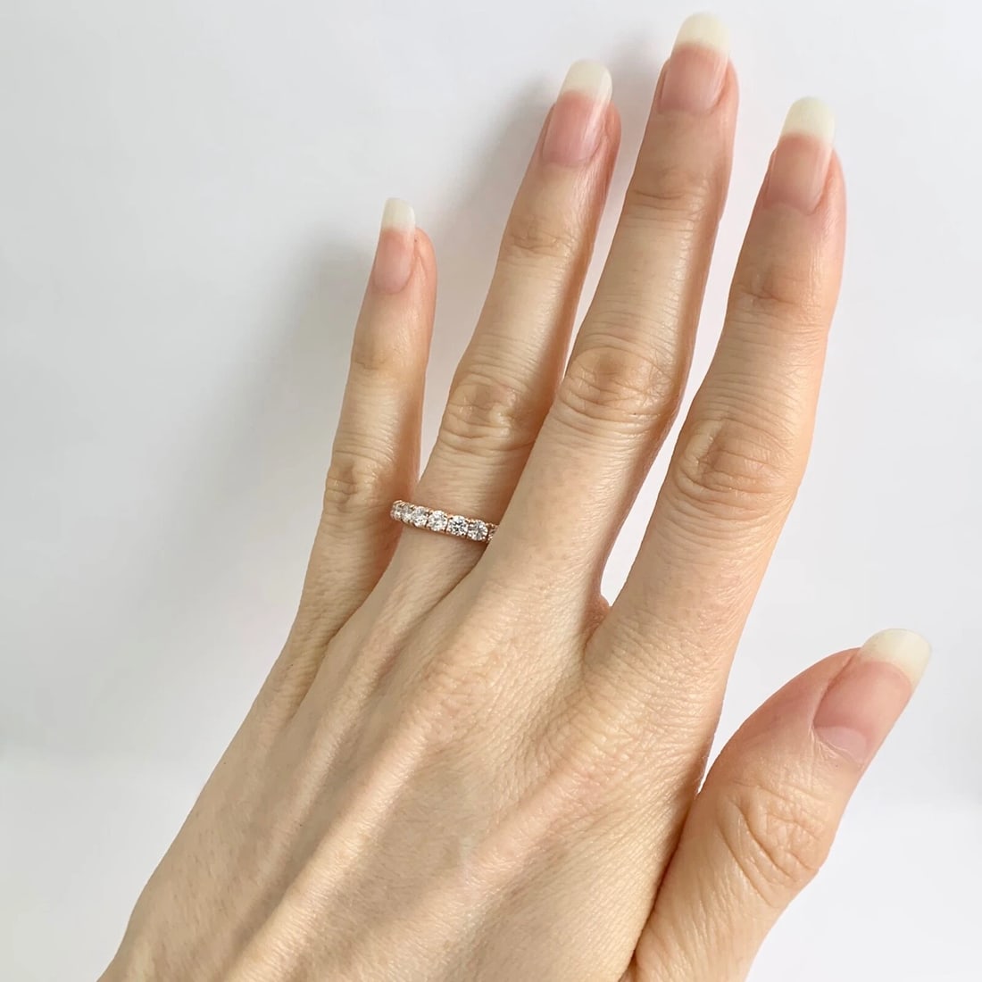 Round Diamond Eternity Ring Wedding Band 14K Pink Rose Gold, Size 6, 1.75 CTW - 4