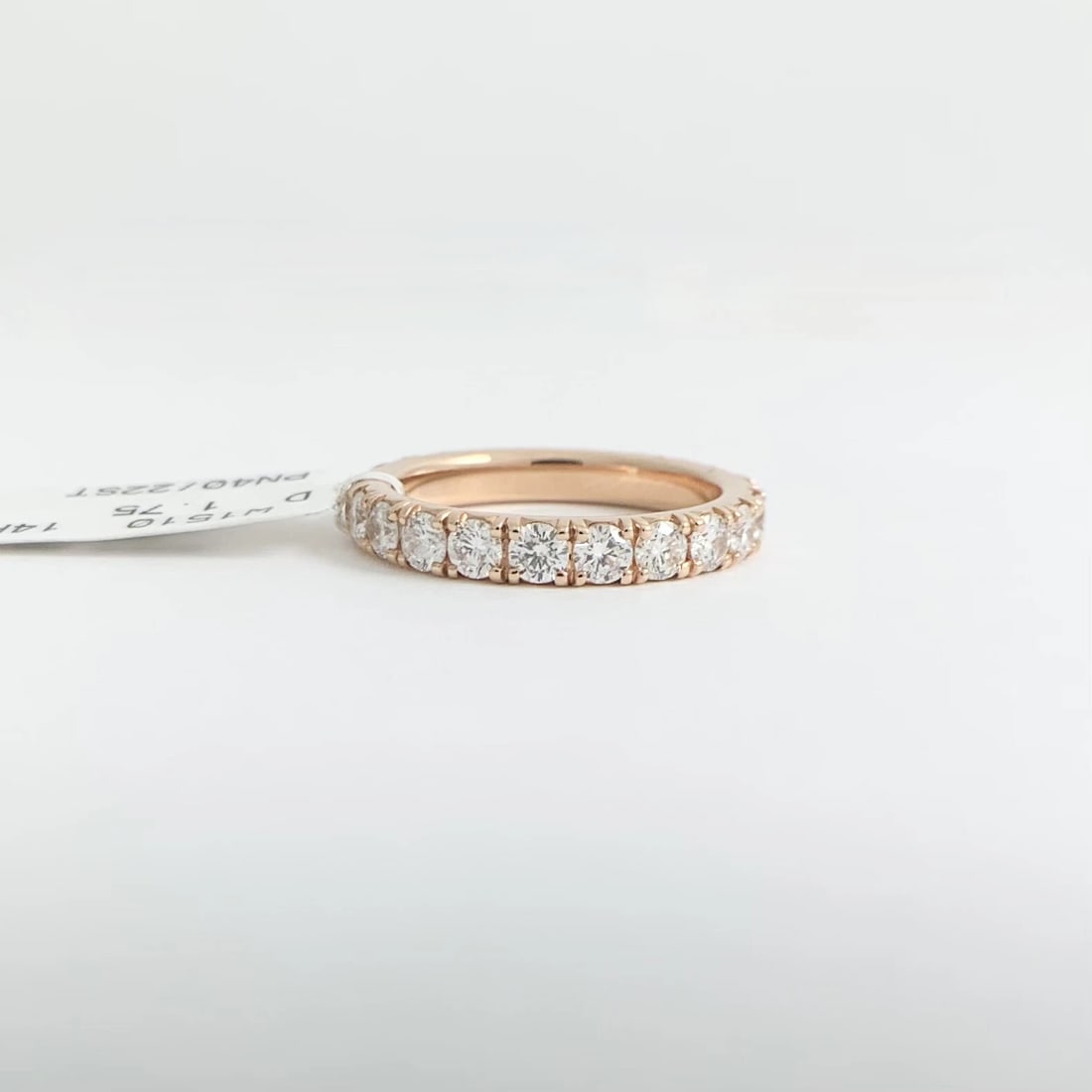 Round Diamond Eternity Ring Wedding Band 14K Pink Rose Gold, Size 6, 1.75 CTW - 7