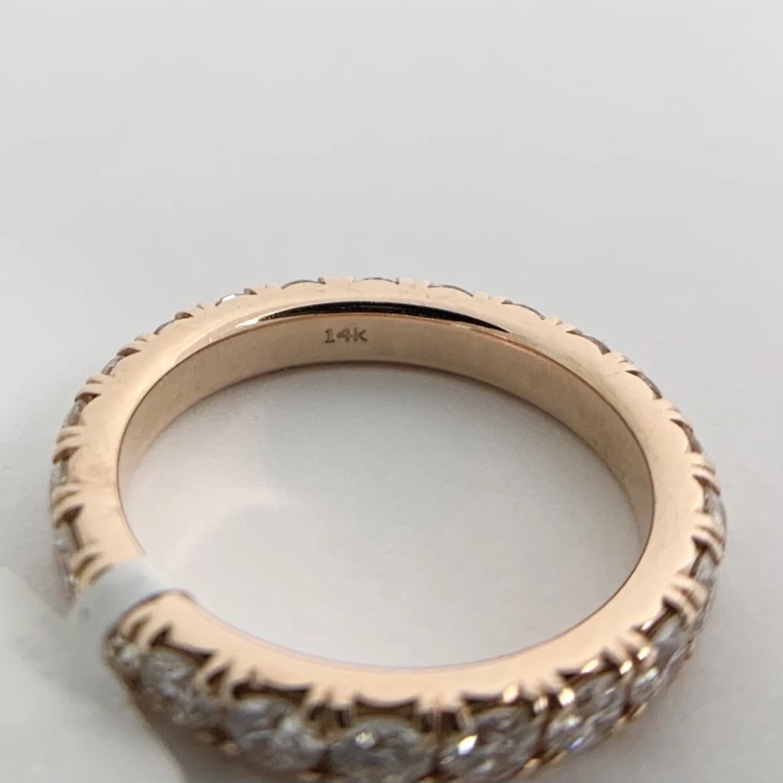 Round Diamond Eternity Ring Wedding Band 14K Pink Rose Gold, Size 6, 1.75 CTW - 8