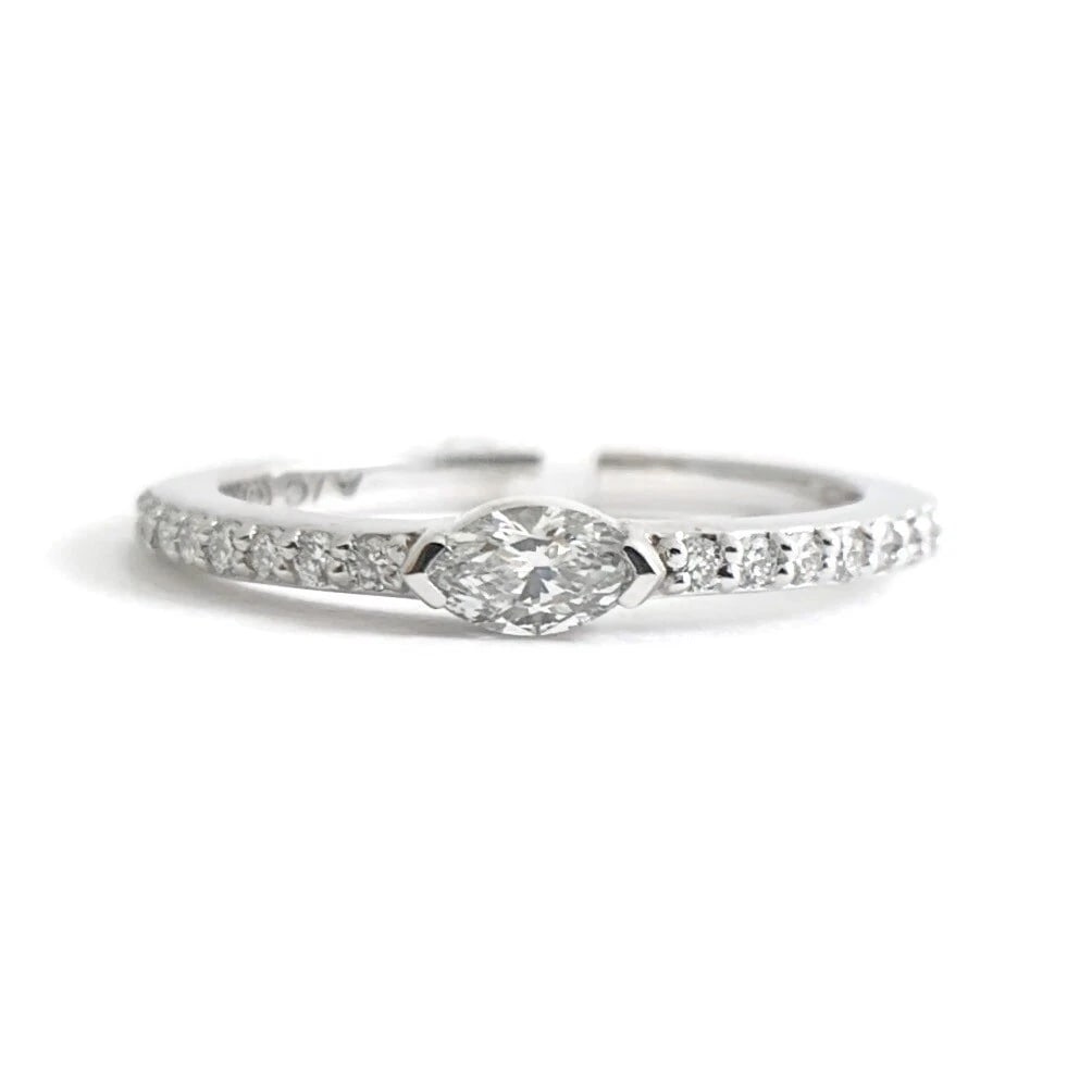 Marquise Diamond Statement Wedding Band Ring 14K White Gold, .40 CTW, 2.26 Grams: Marquise Diamond Statement Wedding Band Ring 14K White Gold, .40 CTW, 2.26 Grams This is a beautiful ring that could work as a wedding band, anniversary ring or statement ring. Diamonds: .40 ctw; 1 ma