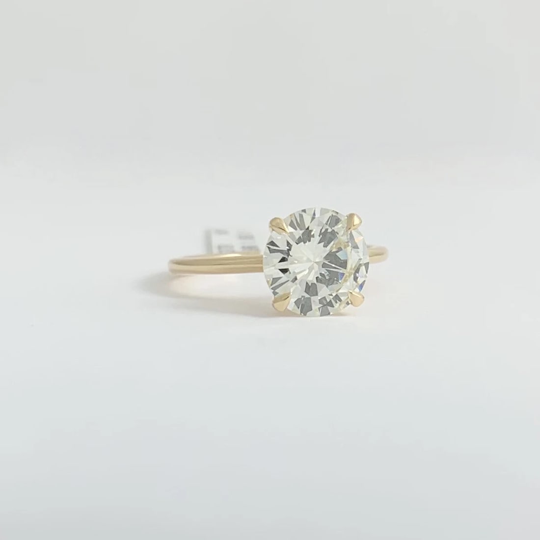 Round Solitaire Diamond Engagement Ring Thin Band 14K Yellow Gold 1.83 CT - 7