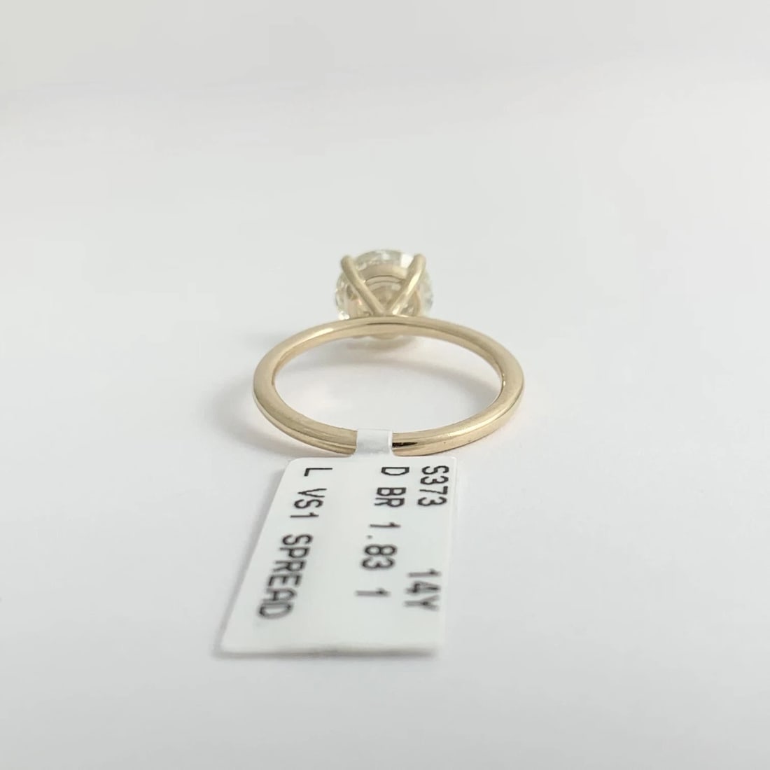 Round Solitaire Diamond Engagement Ring Thin Band 14K Yellow Gold 1.83 CT - 9