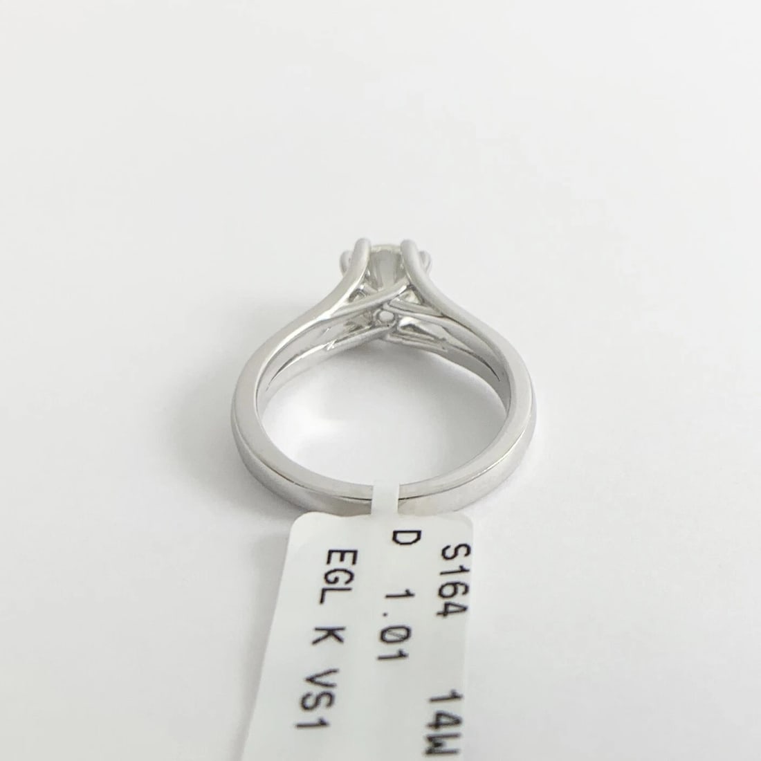 EGL Split Shank Round Solitaire Diamond Engagement Ring 14K White Gold 1.01 CT - 9