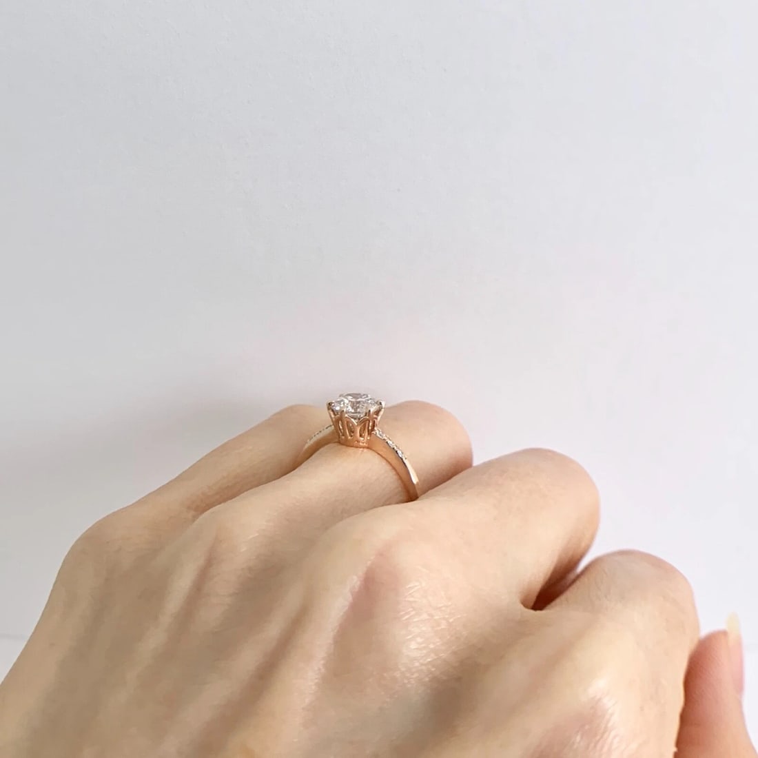 Round European Cut 6-Prong Diamond Engagement Ring 14K Pink Rose Gold 1.07 CTW - 5