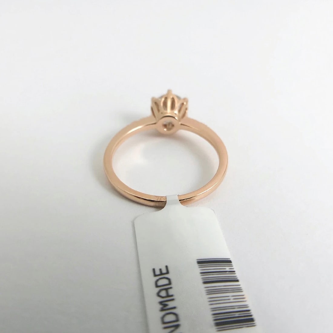 Round European Cut 6-Prong Diamond Engagement Ring 14K Pink Rose Gold 1.07 CTW - 7