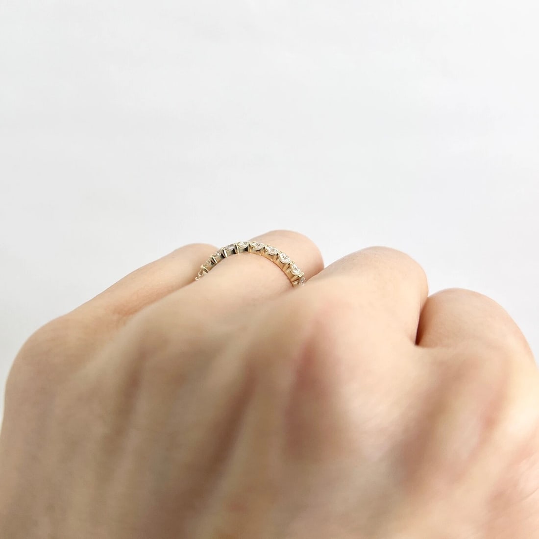 Round Diamond Wedding Band Anniversary Ring 14K Yellow Gold, .90 CTW - 6