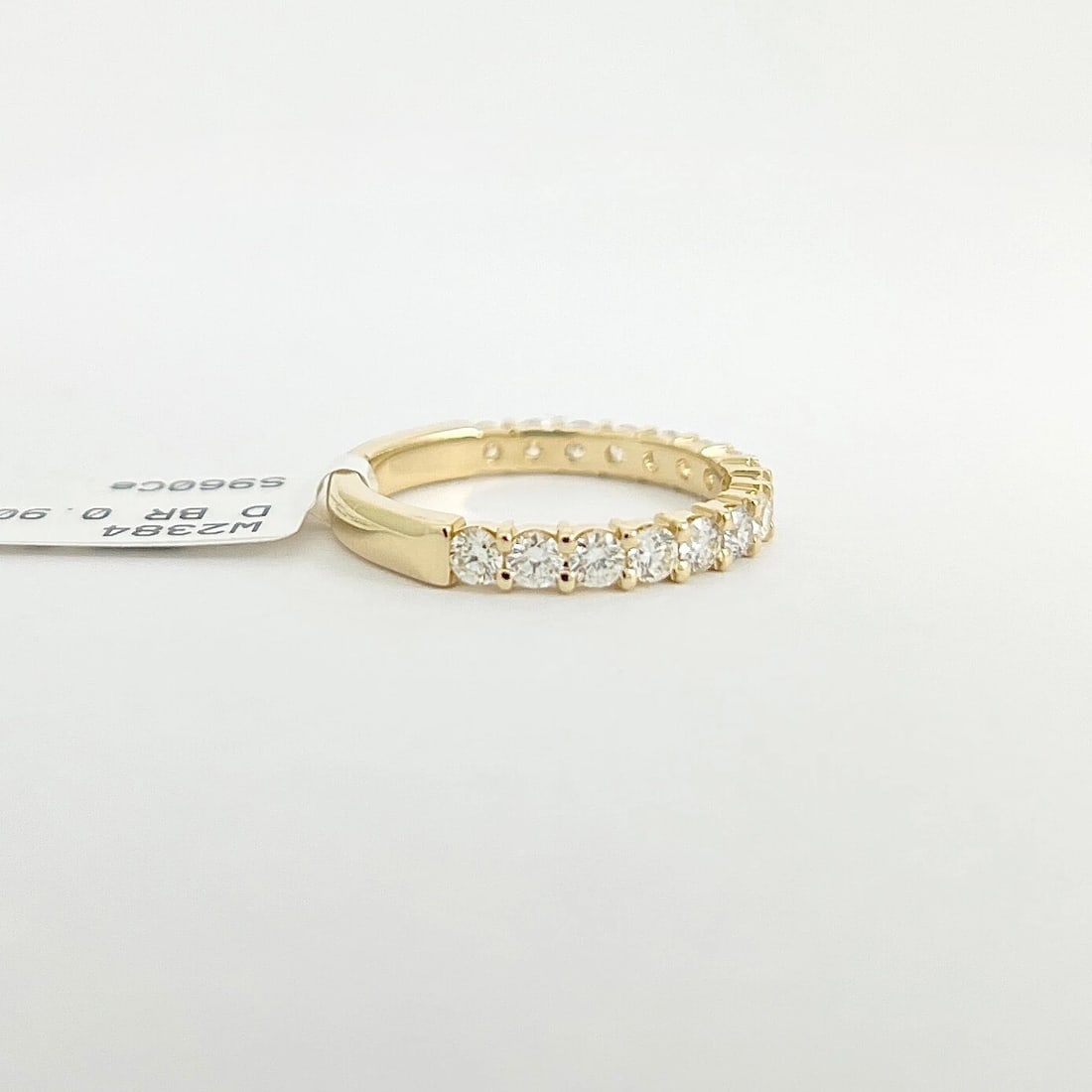 Round Diamond Wedding Band Anniversary Ring 14K Yellow Gold, .90 CTW - 7