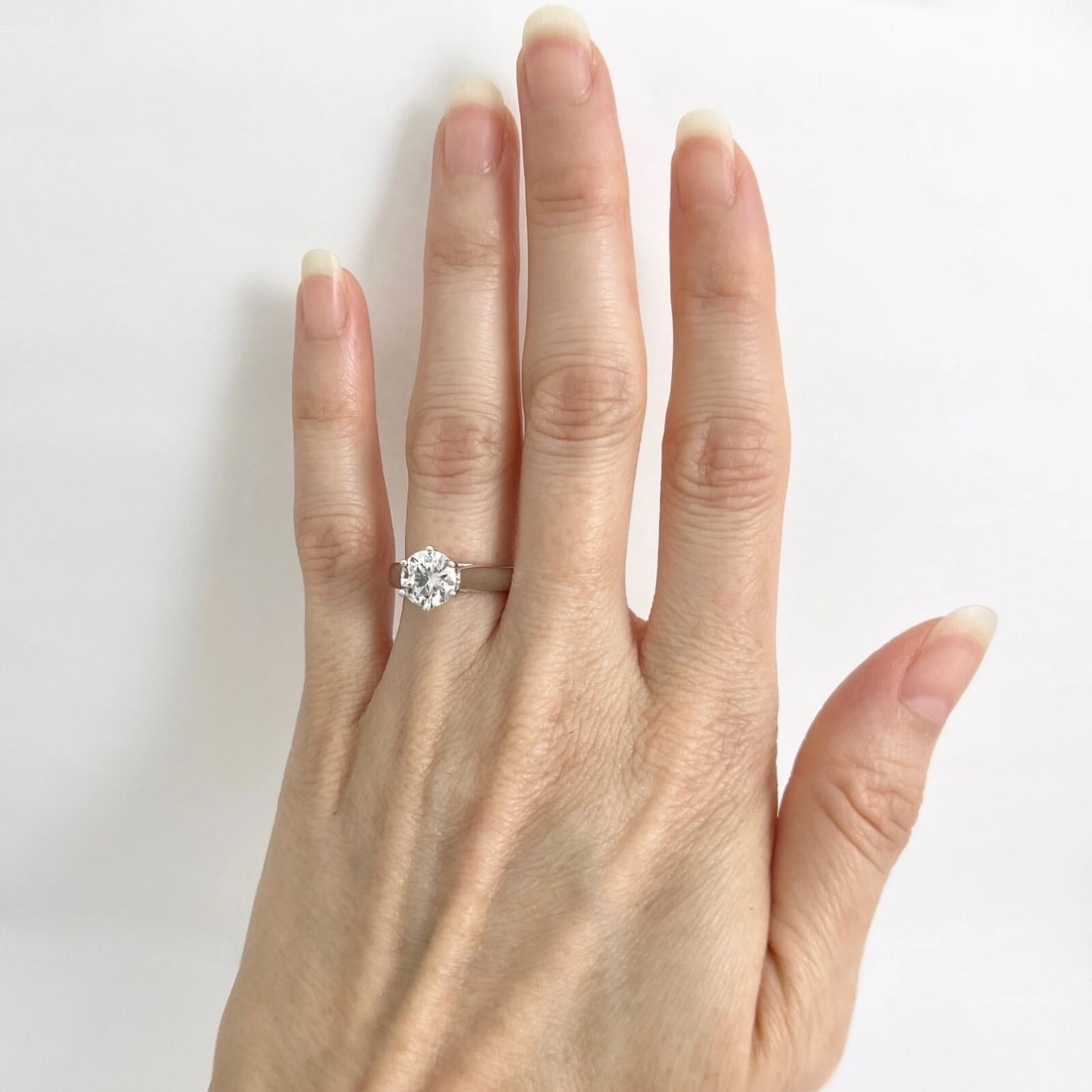 GIA 6-Prong Round Solitaire Diamond Engagement Ring 14K White Gold, 1.51 CT - 2