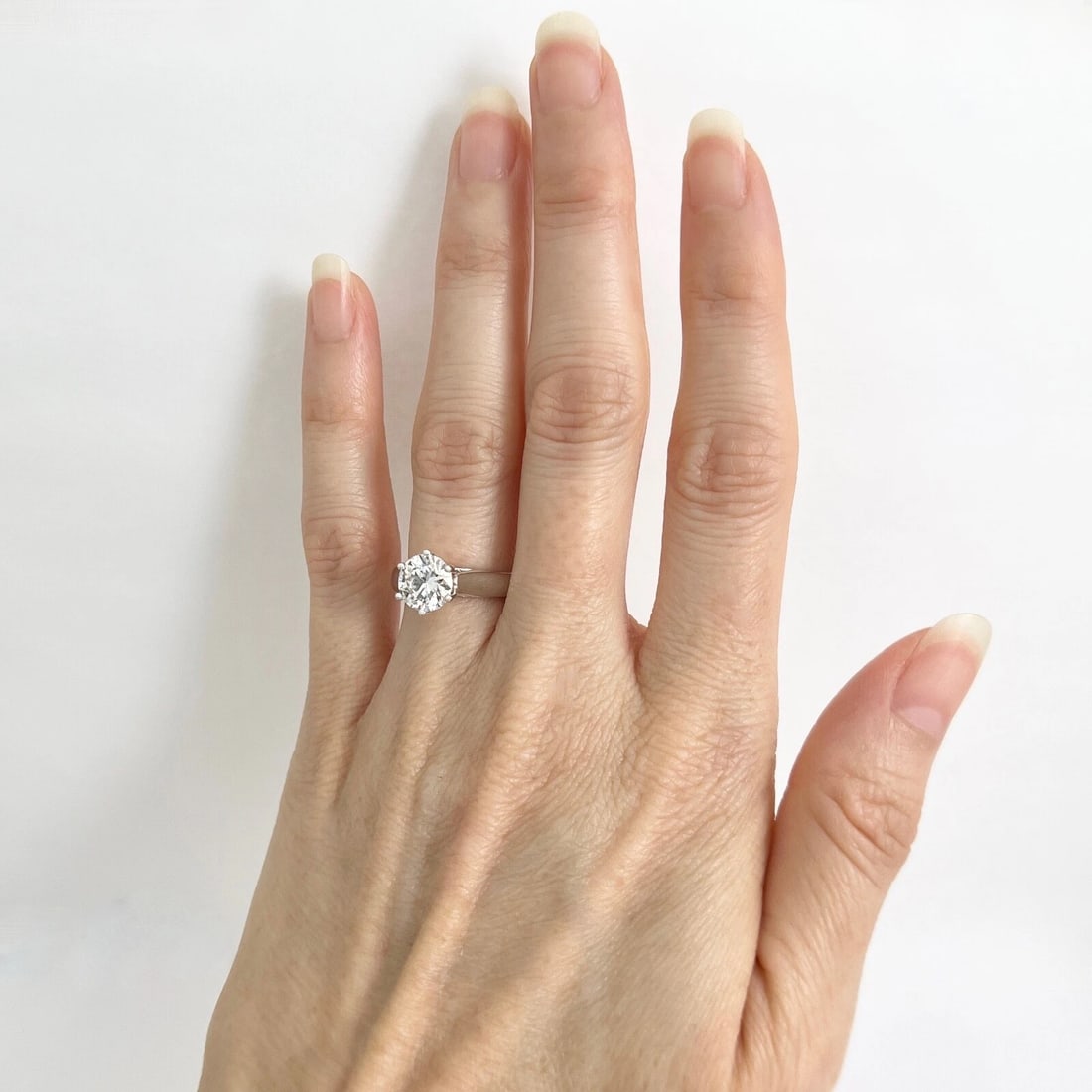 GIA 6-Prong Round Solitaire Diamond Engagement Ring 14K White Gold, 1.51 CT - 3