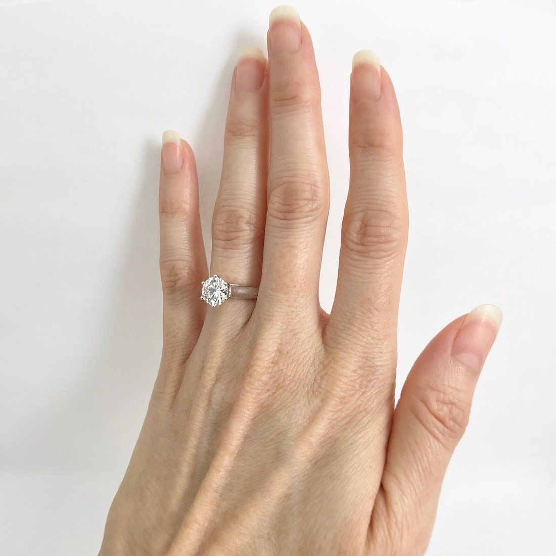 GIA 6-Prong Round Solitaire Diamond Engagement Ring 14K White Gold, 1.51 CT - 4