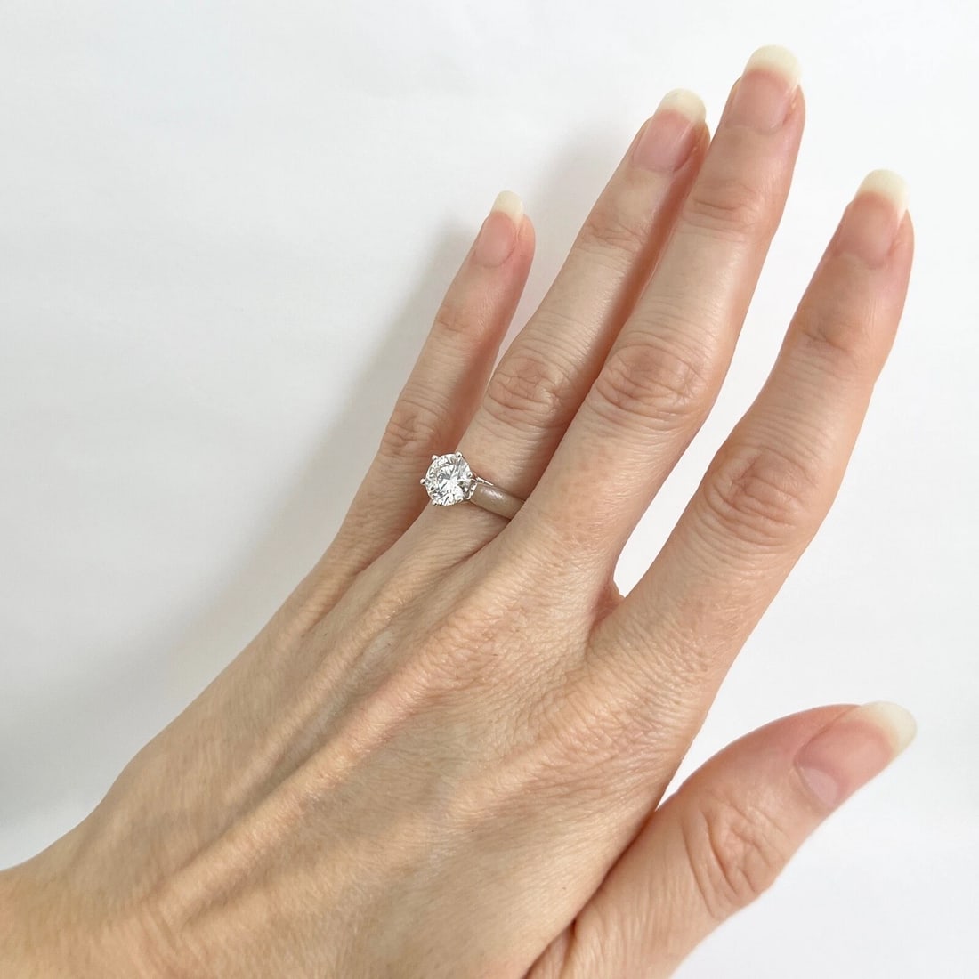 GIA 6-Prong Round Solitaire Diamond Engagement Ring 14K White Gold, 1.51 CT - 5