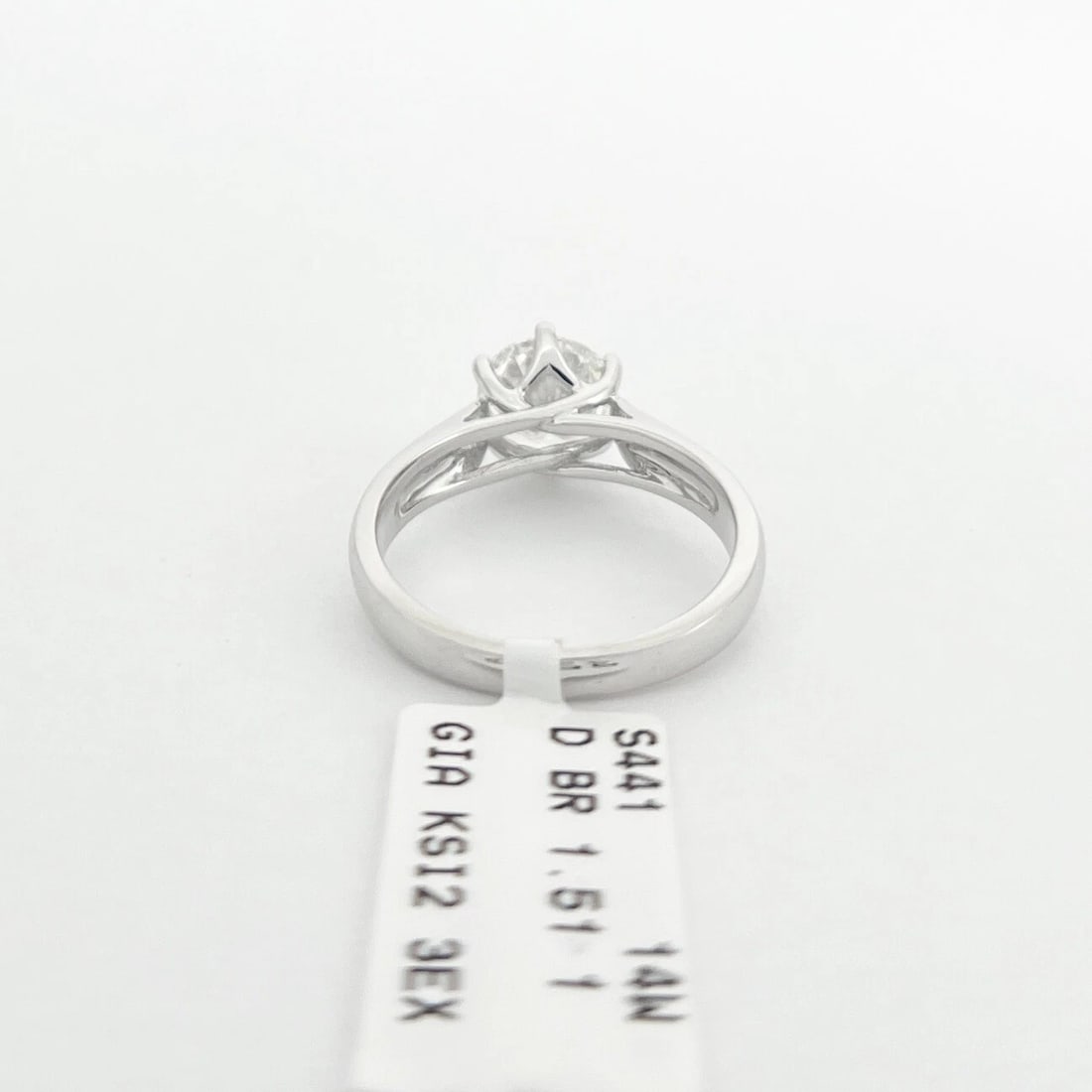 GIA 6-Prong Round Solitaire Diamond Engagement Ring 14K White Gold, 1.51 CT - 8