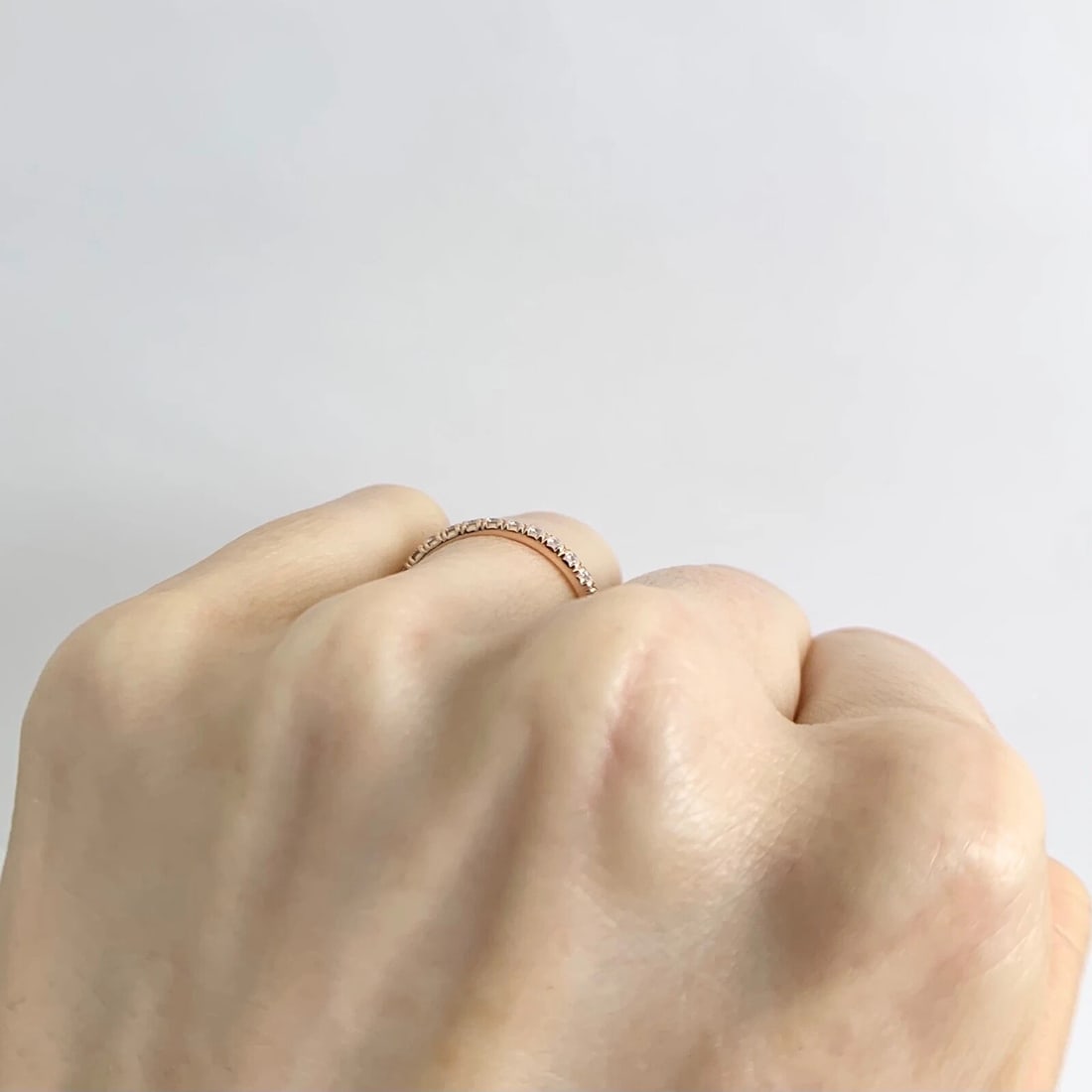 Round Diamond Eternity Ring Wedding Band 14K Pink Rose Gold Size 6.25, .71 CTW - 5