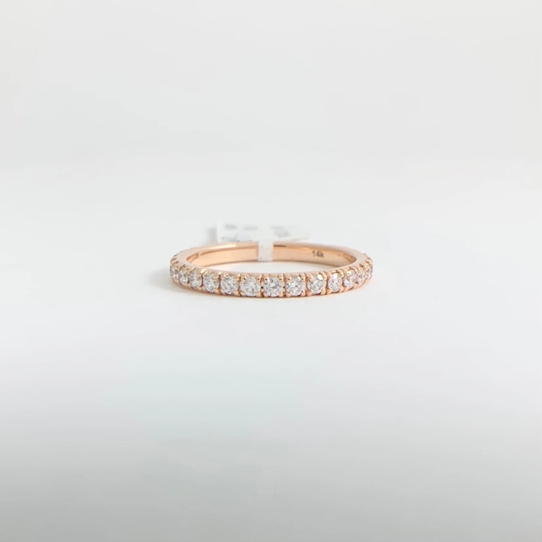 Round Diamond Eternity Ring Wedding Band 14K Pink Rose Gold Size 6.25, .71 CTW - 6