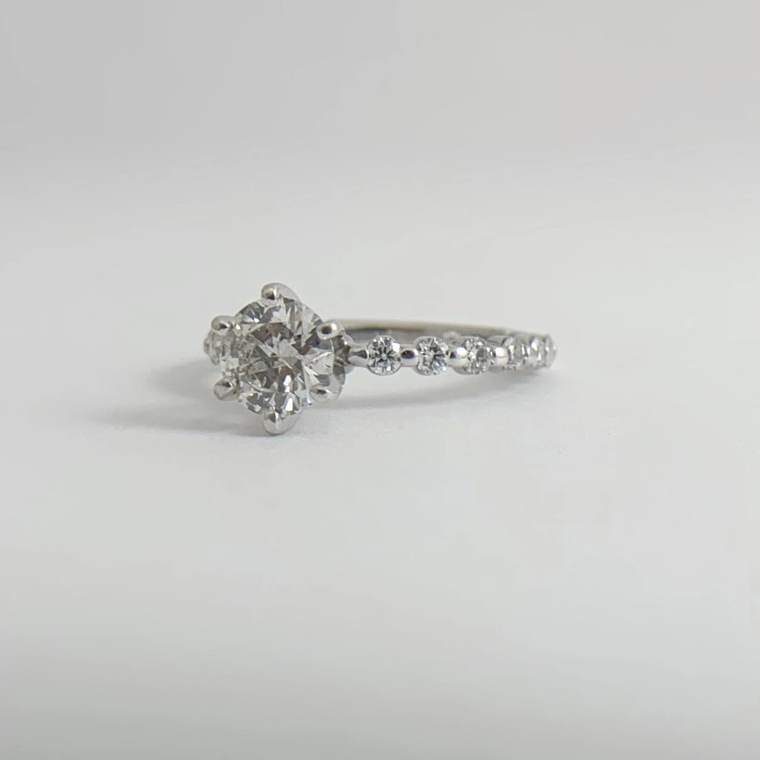 Round 6-Prong Diamond Engagement Ring 14K White Gold, 1.20 CTW, 2.16 Grams - 10